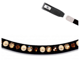 Magic Tack Stirnband Bling Swing brown pearl, einreihig - IQ Horse