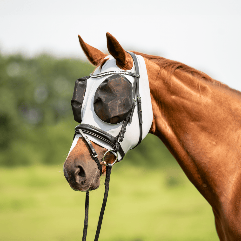 BUSSE Fliegenmaske TWIN FIT FLEXI, Grau - IQ Horse