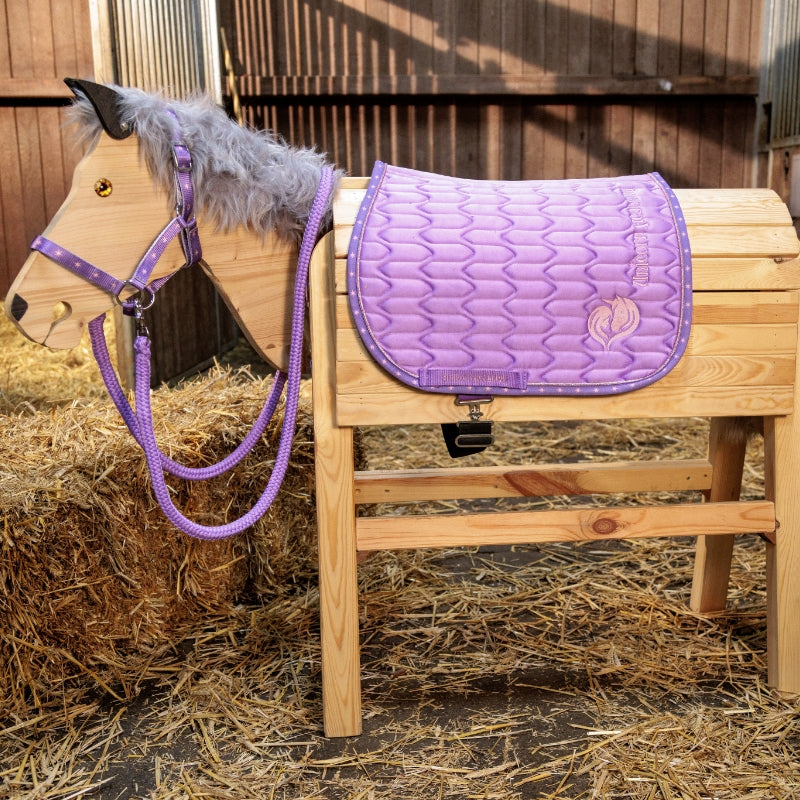 Holzpferdeschabracke Unicorn Academy Kids lila