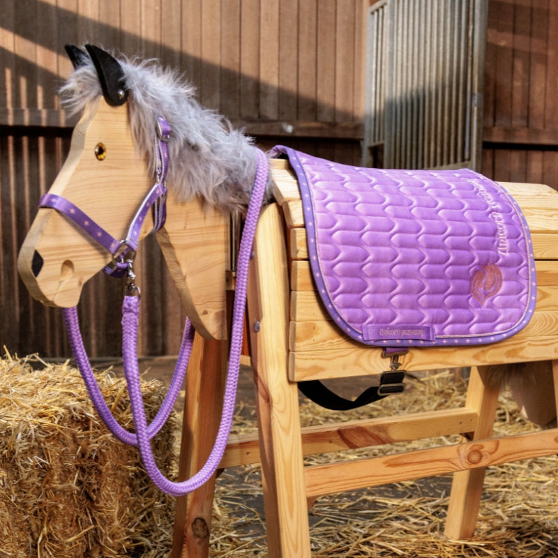 Holzpferdeschabracke Unicorn Academy Kids lila