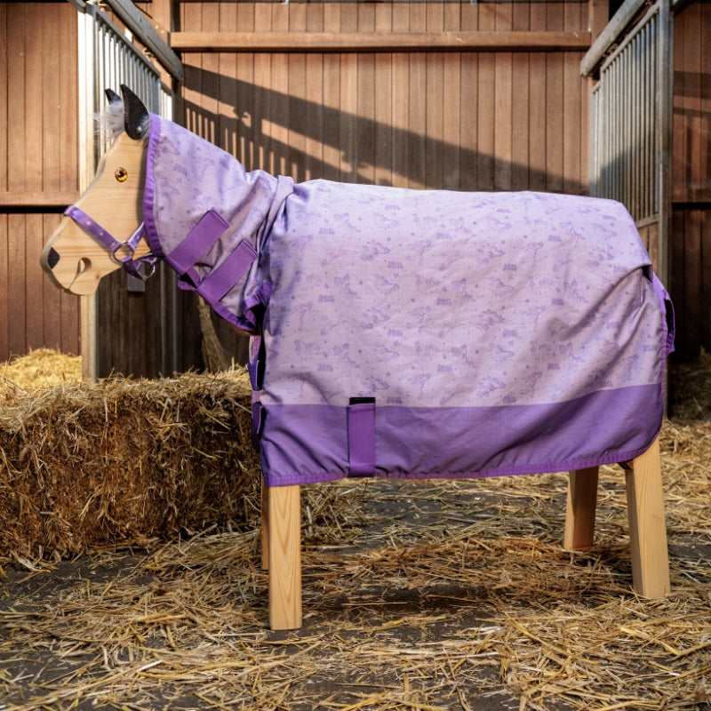 Holzpferdedecke Unicorn Academy wasserdicht lila
