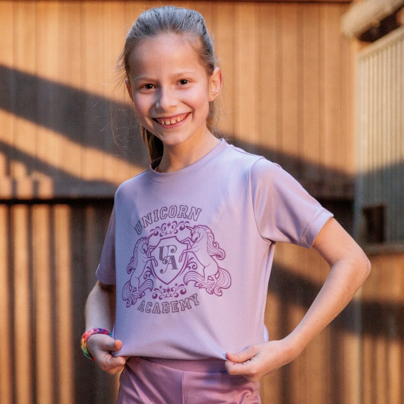 Kinder-T-Shirt Unicorn Academy – Glitzer