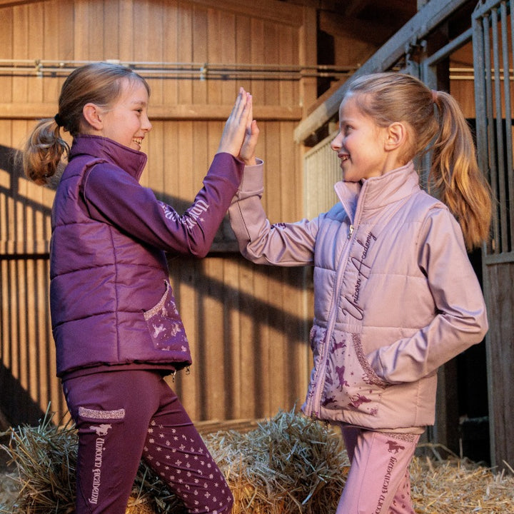 Kinder-Steppweste Unicorn Academy – Glitzer