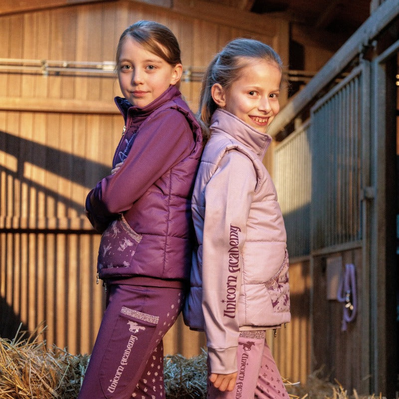 Kinder-Steppweste Unicorn Academy – Glitzer