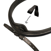 Stübben 2in1 Trensenzaum & Kandarenzaum 2810 Switch mit Stirnband Magic Tack (Lack schwarz/weiß) - IQ Horse