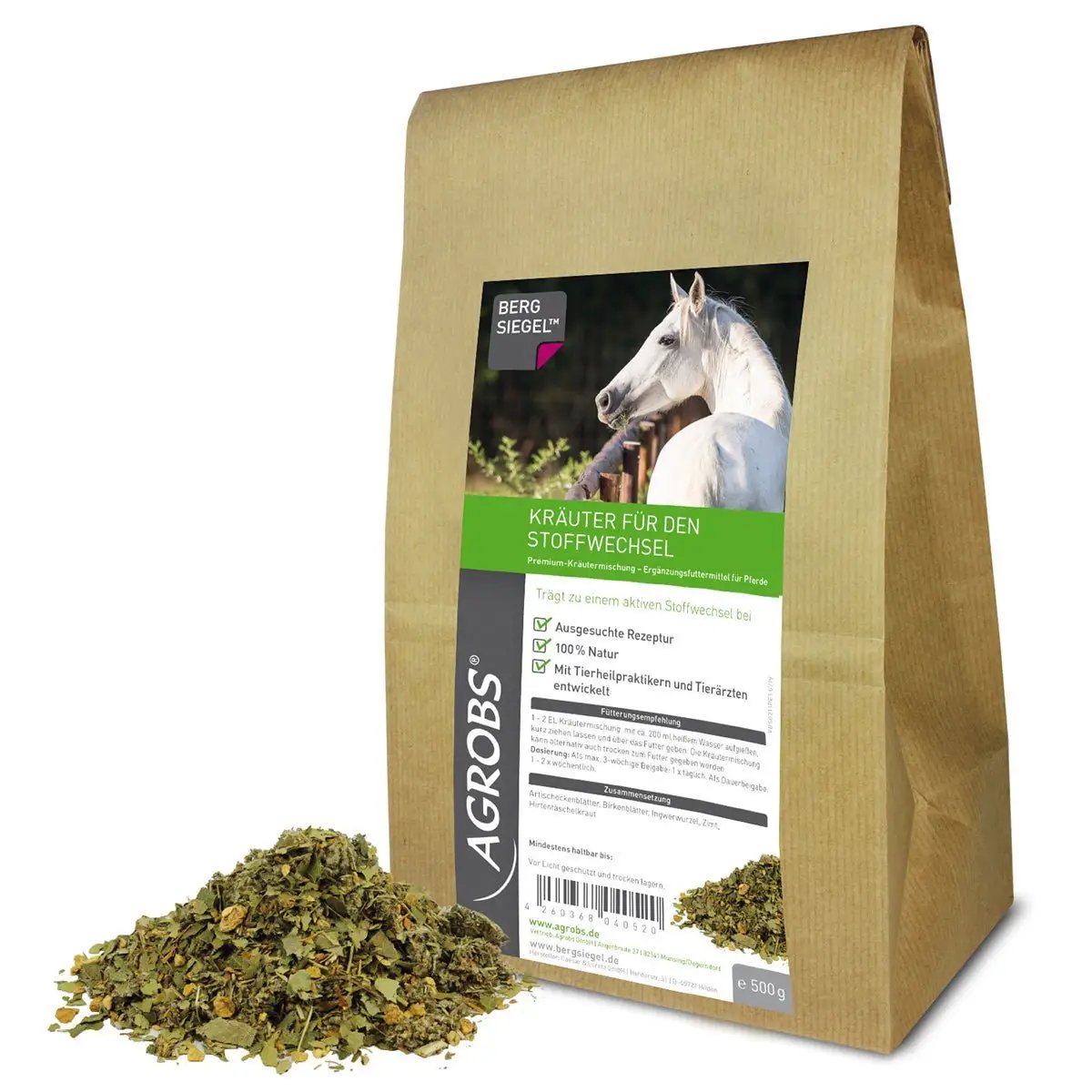 Bergsiegel Kräuter für den Stoffwechsel, 500g - IQ Horse