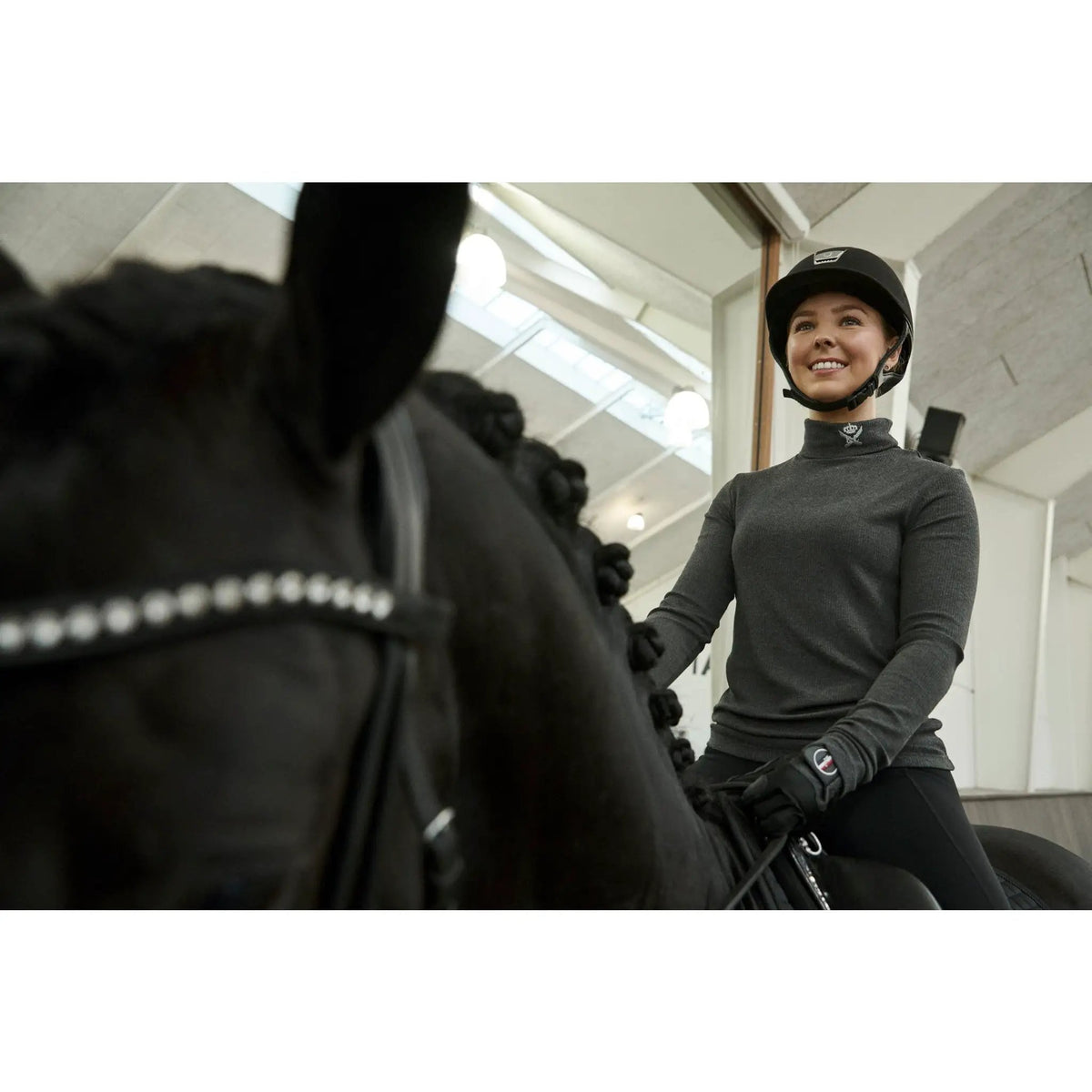 Kingsland KLacela Rollkragensweatshirt Damen, Dark Grey - IQ Horse