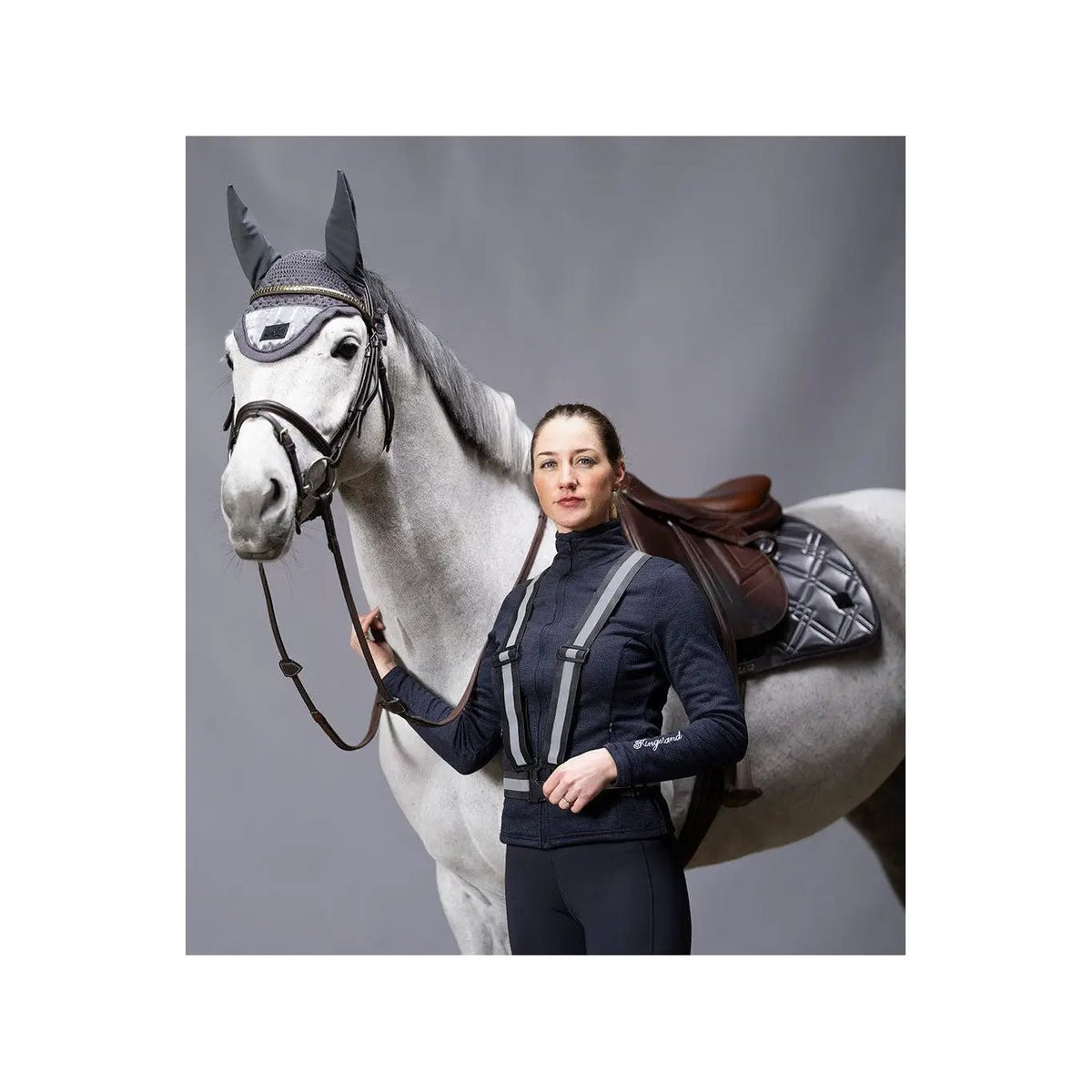 Kingsland Fliegenmütze KLnixe, glitter, grey asphalt - IQ Horse