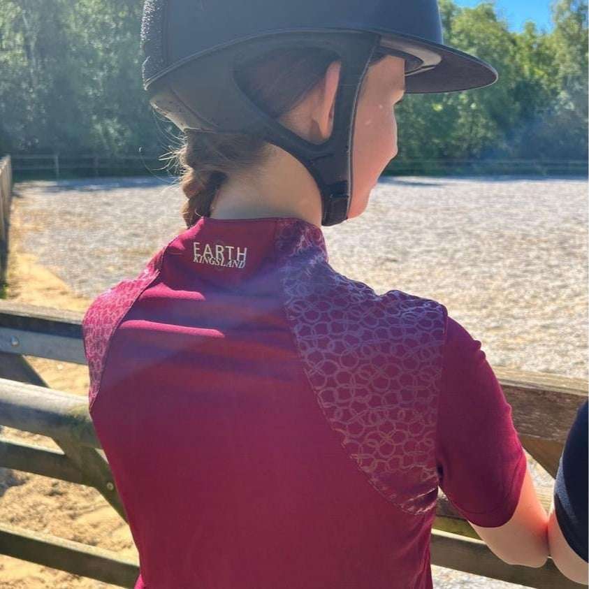 Kingsland KLova recyceltes Trainingsshirt 1/2 Zipper Damen, FS2022, Red Rhododendron - IQ Horse