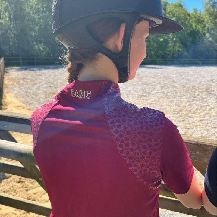 Kingsland KLova recyceltes Trainingsshirt 1/2 Zipper Damen, FS2022, Red Rhododendron - IQ Horse