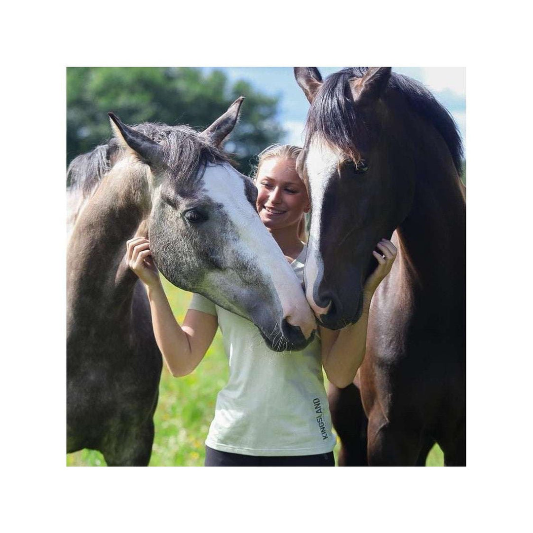 Kingsland KLwaylin T-Shirt mit V-Ausschnitt für Damen, FS2022, Beige Almond Milk - IQ Horse