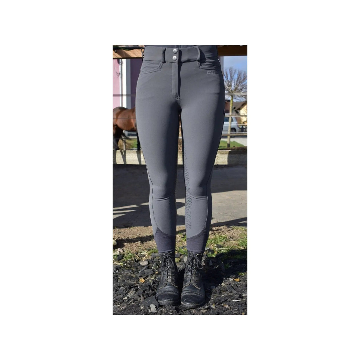 Kingsland Kadi Damenreithose mit Full - Grip E - Tec, grau - IQ Horse