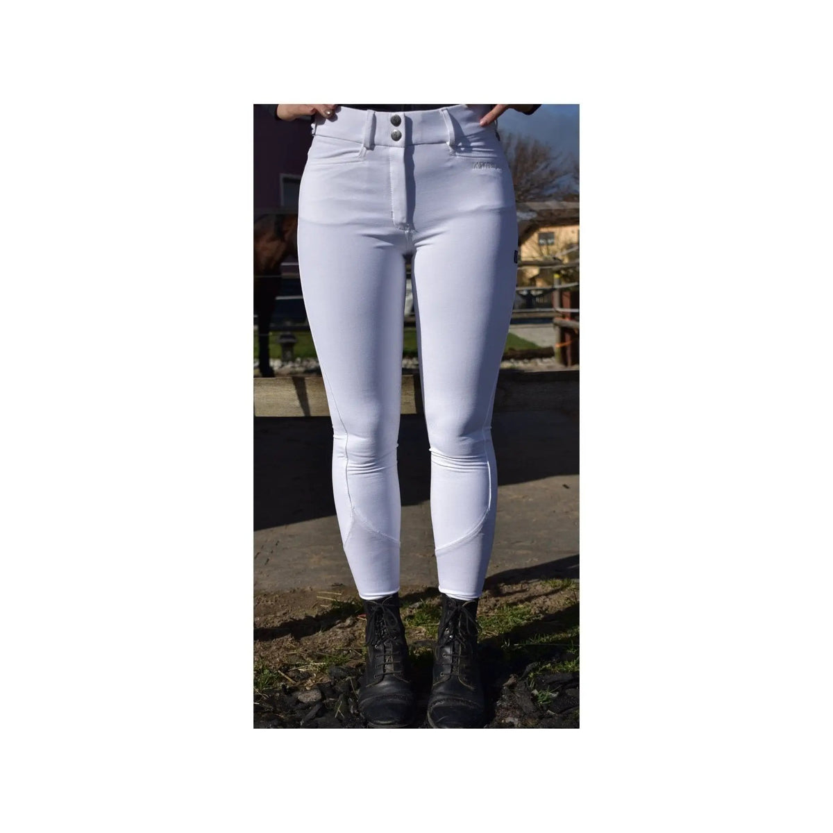 Kingsland Kadi Damenreithose mit Full - Grip E - Tec, weiß - IQ Horse