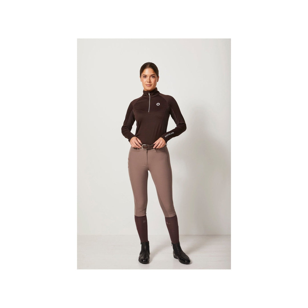 Kingsland Trainingsshirt Damen KLstarla HW22, langarm, brown black coffee - IQ Horse