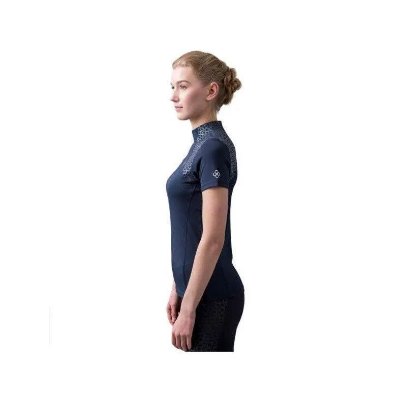 Kingsland KLova recyceltes Trainingsshirt 1/2 Zipper Damen, FS2022, Navy - IQ Horse