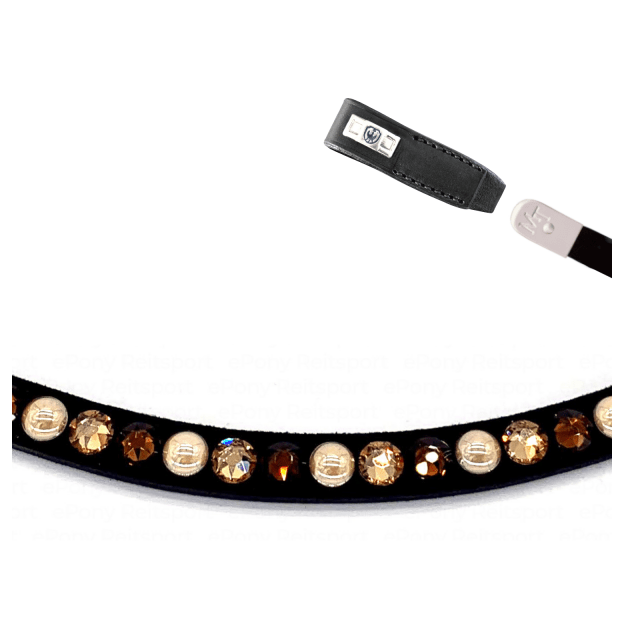 Magic Tack Stirnband Bling Swing, brown pearl, einreihig - IQ Horse