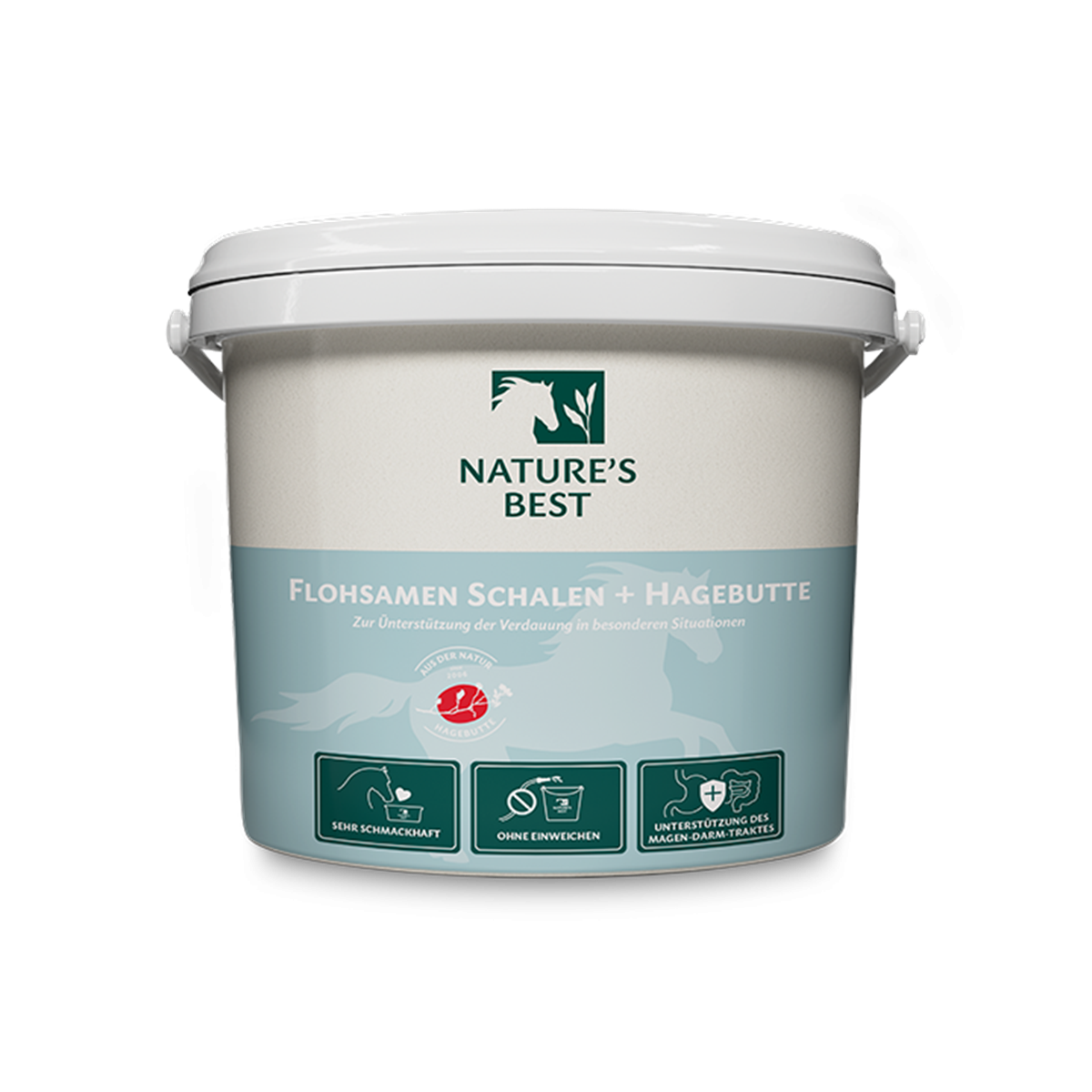 Nature's Best Flohsamenschalen + Hagebutte, Ergänzungsfutter für Pferde - IQ Horse