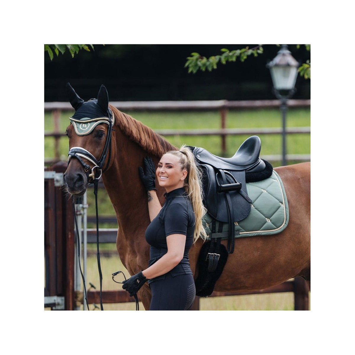 Back on Track Nights Collection Fliegenhaube, Olivgrün - IQ Horse