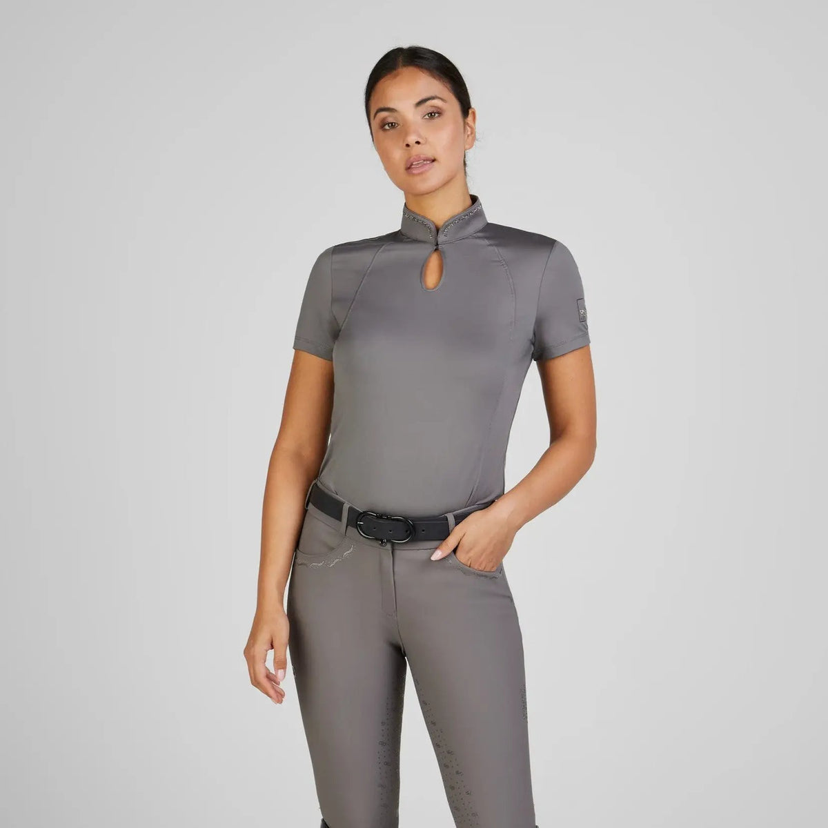 Pikeur BUTTON SHIRT 7210 Selection, mystic grey - IQ Horse