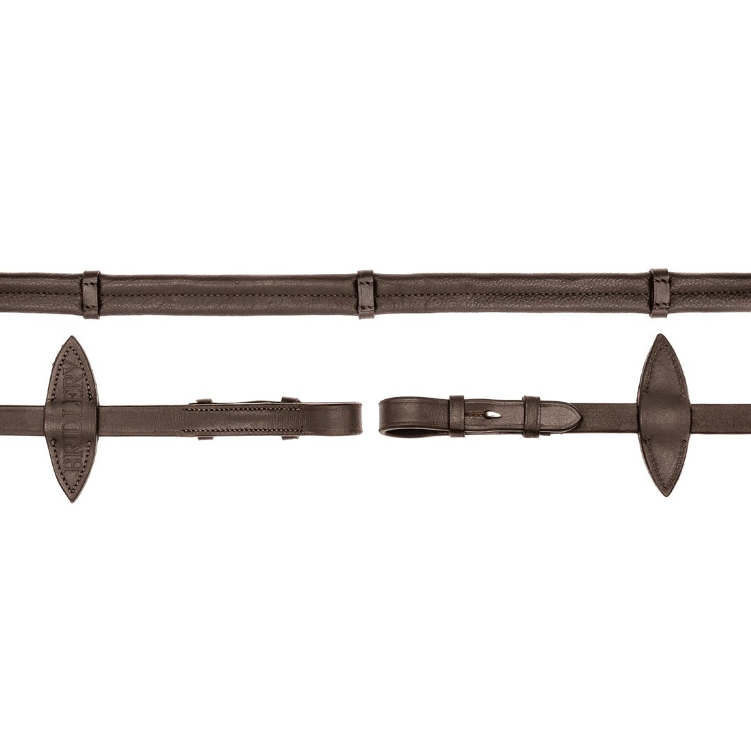 Bridlery Zügel Ultra-Soft mit Stegen, Braun - IQ Horse