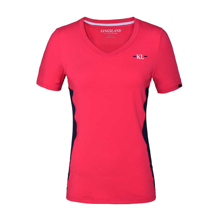 Kingsland KLjaslyn Trainingsshirt mit V-Ausschnitt Damen, Pink/Red