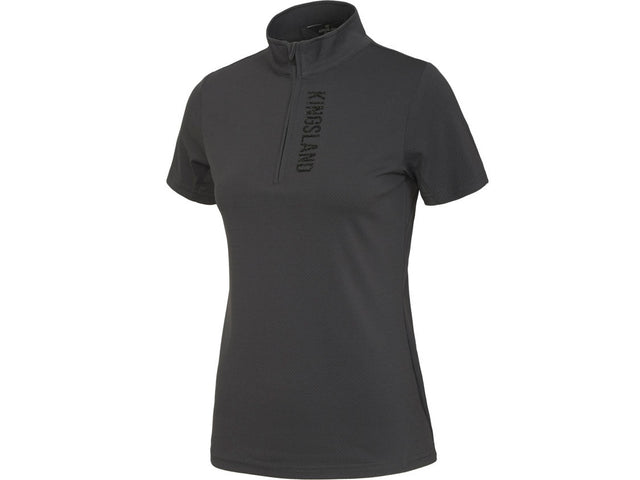 Kingsland KLwilmary 1/2 Zip Kurzarm Trainings Shirt für Damen, Grey Asphalt - IQ Horse