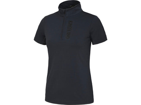 Kingsland KLwilmary 1/2 Zip Kurzarm Trainings Shirt für Damen, Navy - IQ Horse