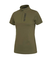 Kingsland KLwilmary 1/2 Zip Kurzarm Trainings Shirt für Damen, Green Olive Night