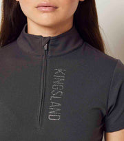 Kingsland KLwilmary 1/2 Zip Kurzarm Trainings Shirt für Damen, Grey Asphalt
