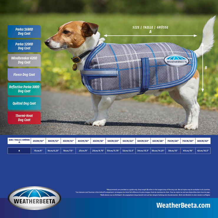 WeatherBeeta Windbreaker 420D Hundemantel II NAVY/RED/WHITE, Fleecefüllung