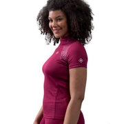 Kingsland KLova recyceltes Trainingsshirt 1/2 Zipper Damen, FS2022, red rhododendron